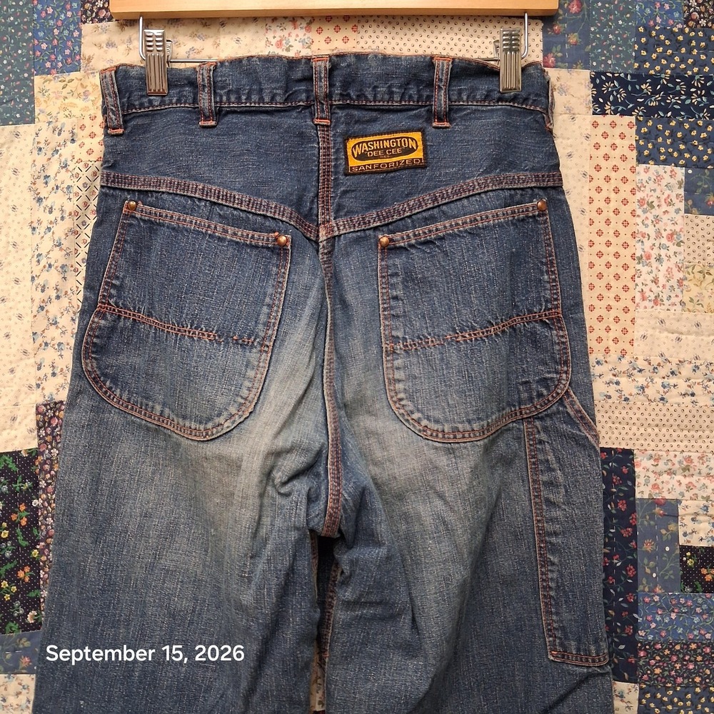 True Vintage Washington Dee Cee Carpenter Jeans Mens 28x32 Prentice Zip USA 60s - Picture 3 of 12